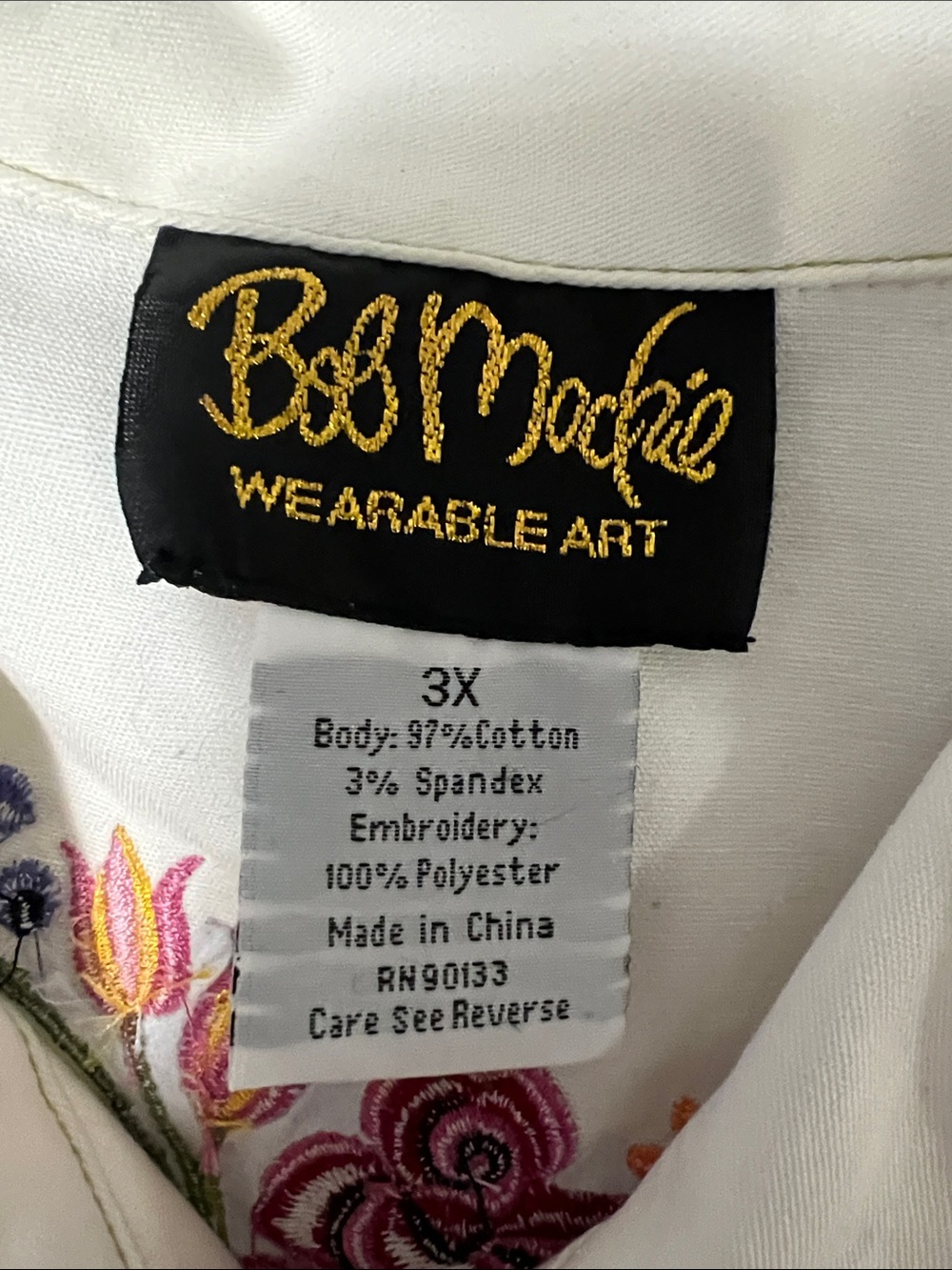 Bob Mackie Wearable “Parade of the Flowers” White Full-Zip Embroidered Jacket - Picture 11 of 16